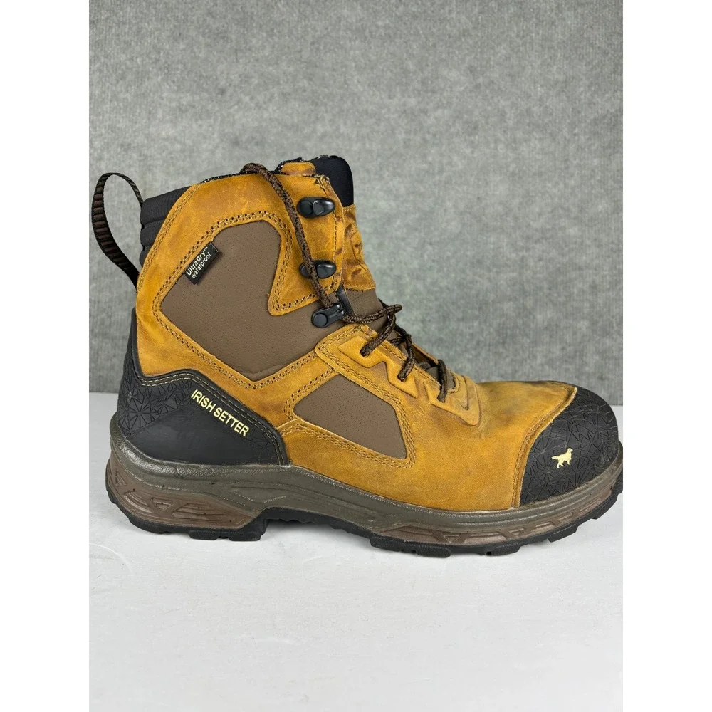 Irish Setter Kasota 83636 Waterproof Side Zip Work Boots 11 Brown